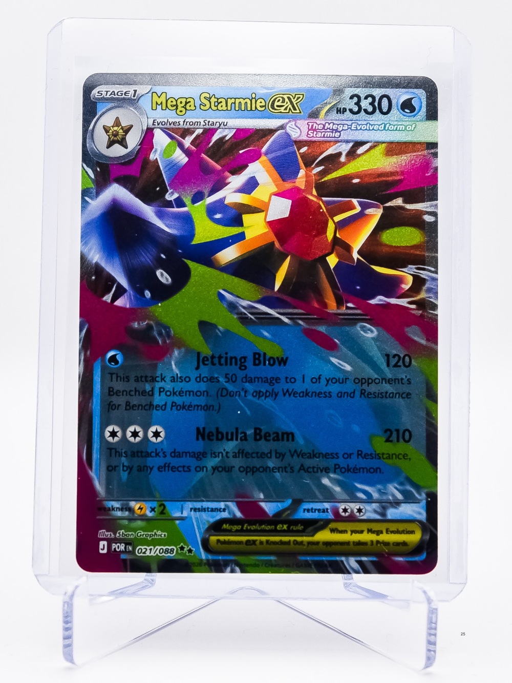 Pokemon Card Mega Starmie 021/088 EX Double Rare Holo Perfect Order NM